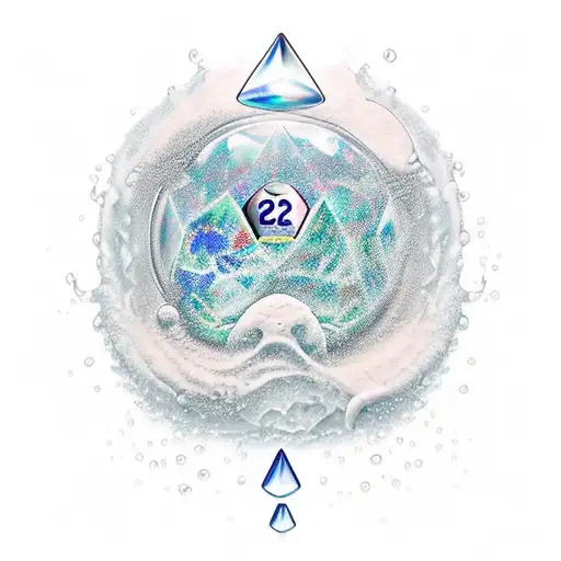 Sleve D20 - show number 11 That have water around medieve floating in a dungeoon tattoo design idea