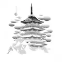 Japanese scenery tattoo design idea