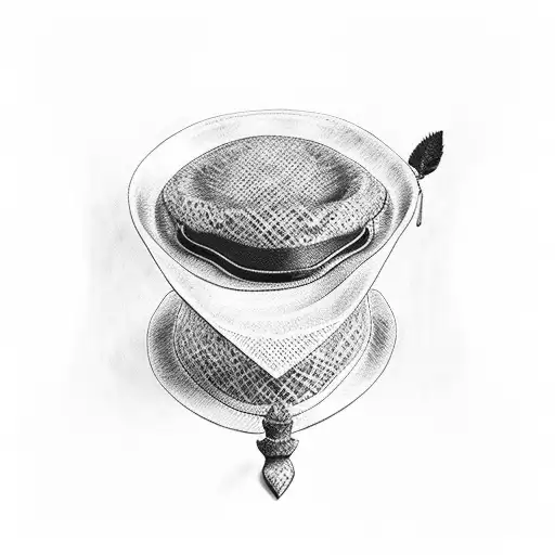 cane and beret tattoo design idea