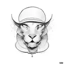 cane and beret tattoo design idea