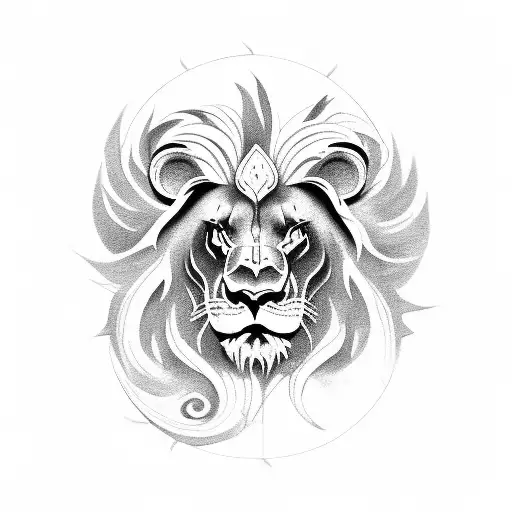 Geometrical lion tattoo by Marla Moon