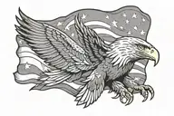 patriotic, eagle flag tattoo design idea