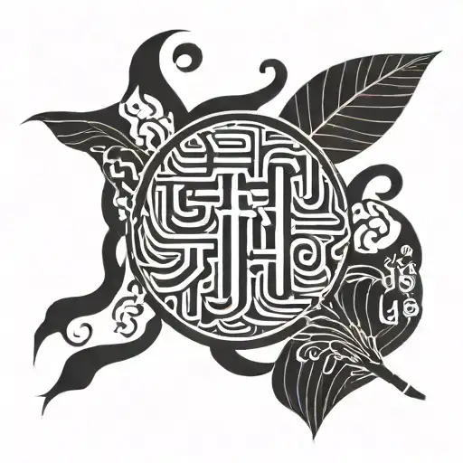 Incorporate Japanese calligraphy characters spelling out the word 'CARL KENTH' tattoo design idea