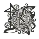 Incorporate Japanese calligraphy characters spelling out the word 'CARL KENTH' tattoo design idea