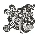 Incorporate Japanese calligraphy characters spelling out the word 'CARL KENTH' tattoo design idea