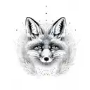 double hearted fox tattoo design idea