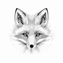 double hearted fox tattoo design idea