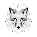 double heart fox tattoo design idea