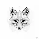 double heart fox tattoo design idea