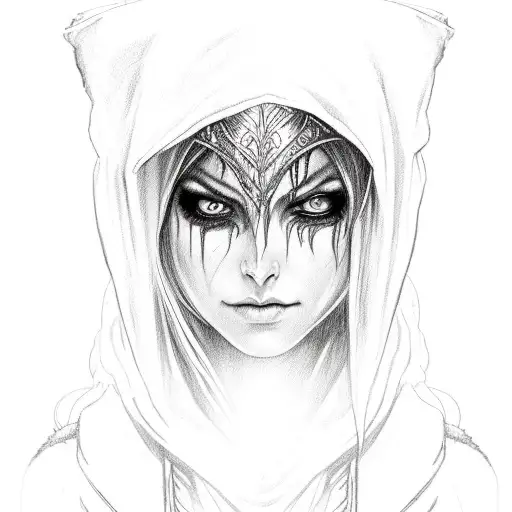 crying Sylvanas Windrunner and tears burn out her eyes tattoo design idea