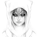crying Sylvanas Windrunner and tears burn out her eyes tattoo design idea
