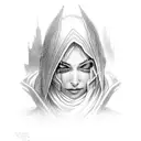 crying Sylvanas Windrunner and tears burn out her eyes tattoo design idea