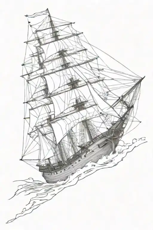 "sweepstakes" clipper ship tattoo design idea