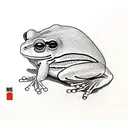Japanese frog leaning up against a well tattoo design idea