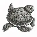 small turtle, fingerprint, with Willy hidden in the fingerprint tattoo design idea