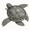 small turtle, fingerprint, with Willy hidden in the fingerprint tattoo design idea