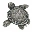 small turtle, fingerprint, with Willy hidden in the fingerprint tattoo design idea