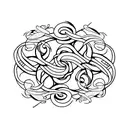 unique shoulder with circular vine design tattoo design idea