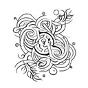 unique shoulder with circular vine design tattoo design idea