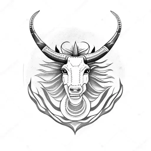 Half Capricorn combined with half Aries tattoo design idea