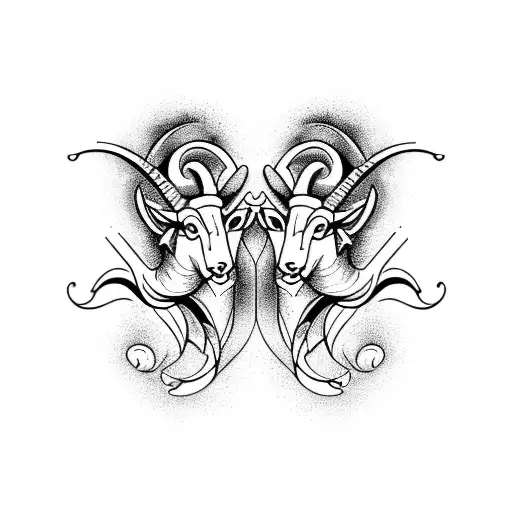 Aries and capricorn mix for one tattoo  tattoo design idea