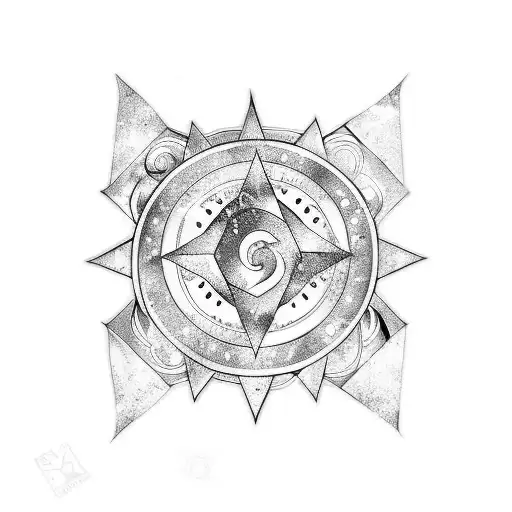 Half Capricorn sign combined with half Aries sign for one piece  tattoo design idea