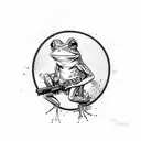 frogs with guns tattoo design idea
