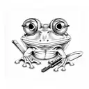 frogs with guns tattoo design idea
