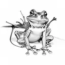 frogs with guns tattoo design idea
