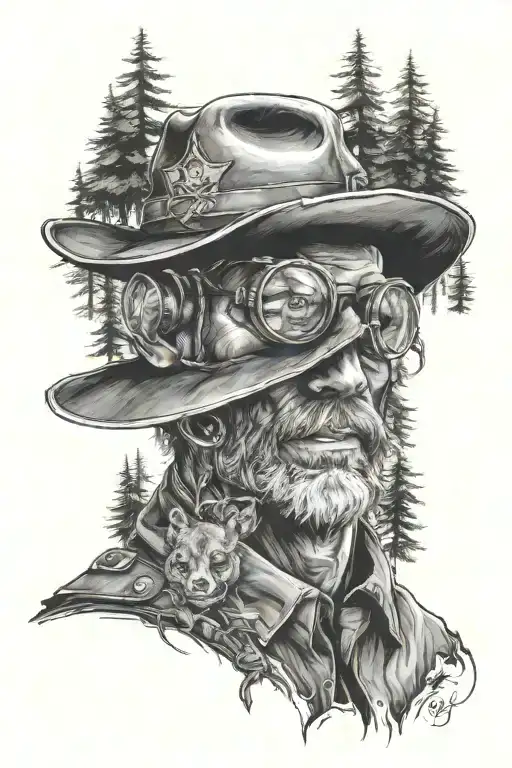 forest ranger role playing games tattoo design idea
