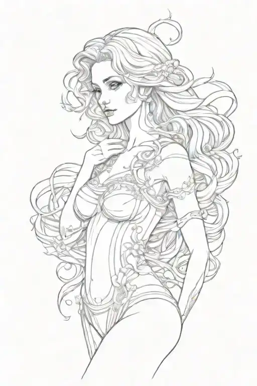full body Aphrodite realistic sexy girl shoulder tattoo tattoo design idea
