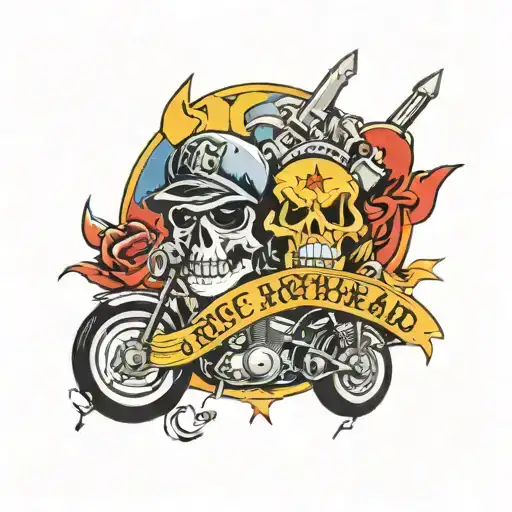 Acdc motorhead logo merged tattoo design idea