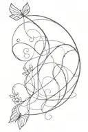 Create a tattoo that combines delicate lines and abstract symbols, with a minimalist style, reflecting the client's love for Renaissance art tattoo design idea