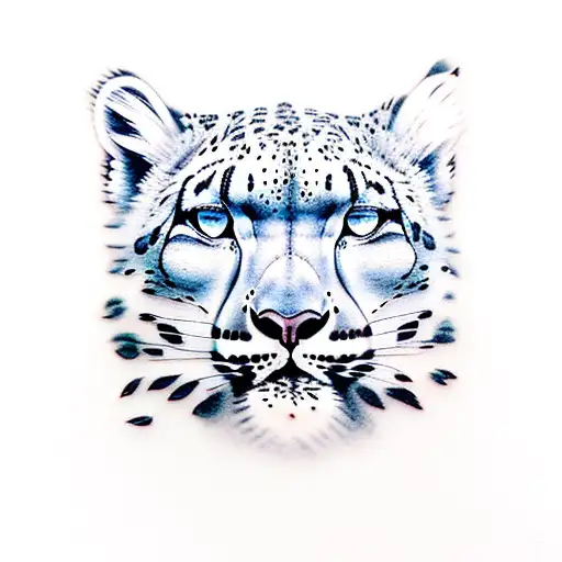 snow leopard tattoo design idea