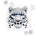 snow leopard tattoo design idea