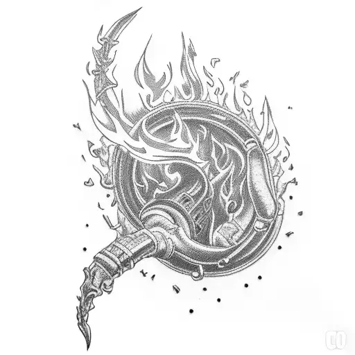 flame turbocharger  tattoo design idea