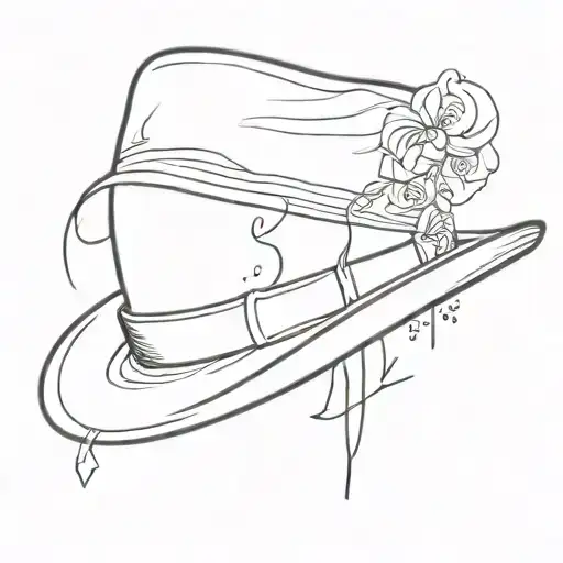fedora hat and the name "Joseph" on the bottom of the hat tattoo design idea