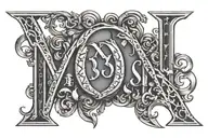 Roman numerals 8 28 2010 with Holden on top tattoo design idea