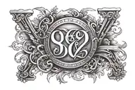 Roman numerals 8 28 2010 with Holden on top tattoo design idea