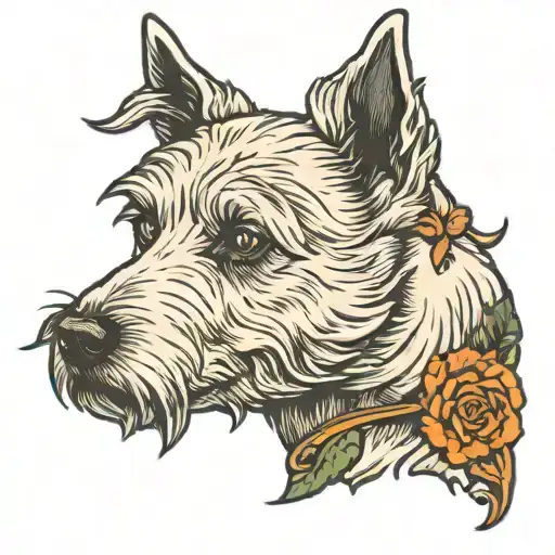 Oreille de westie contour seulement  tattoo design idea