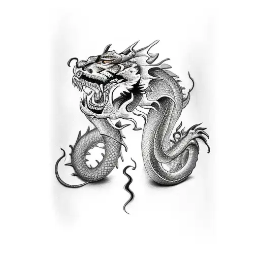 dragon fighting a tiger tattoo design idea