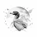 cape cormorant tattoo design idea