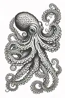 octopus, smoke, tar, navy blue, black, tattoo design idea