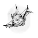bat biting In my neck (on neck tattoo) tattoo design idea