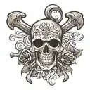 skull and crossbones skull tattoo design idea