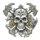 skull and crossbones skull tattoo design idea