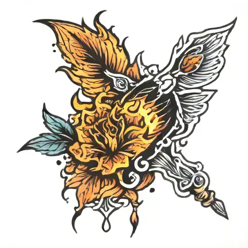 half burnt match tattoo design idea