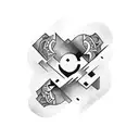 solid black band on forearm with tribal band on under side of arm  tattoo design idea