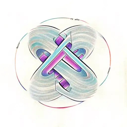 infinity symbol with an ECG graph with concealed alphabet N tattoo design idea