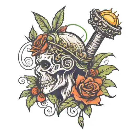 either the grave or Caesar tattoo design idea